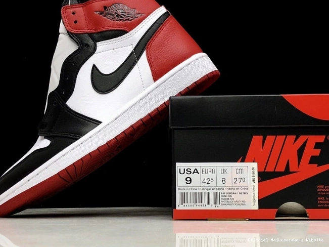 Official Maikesneakers Retro Toe Jordan 1 Black Air 555088-125 0801